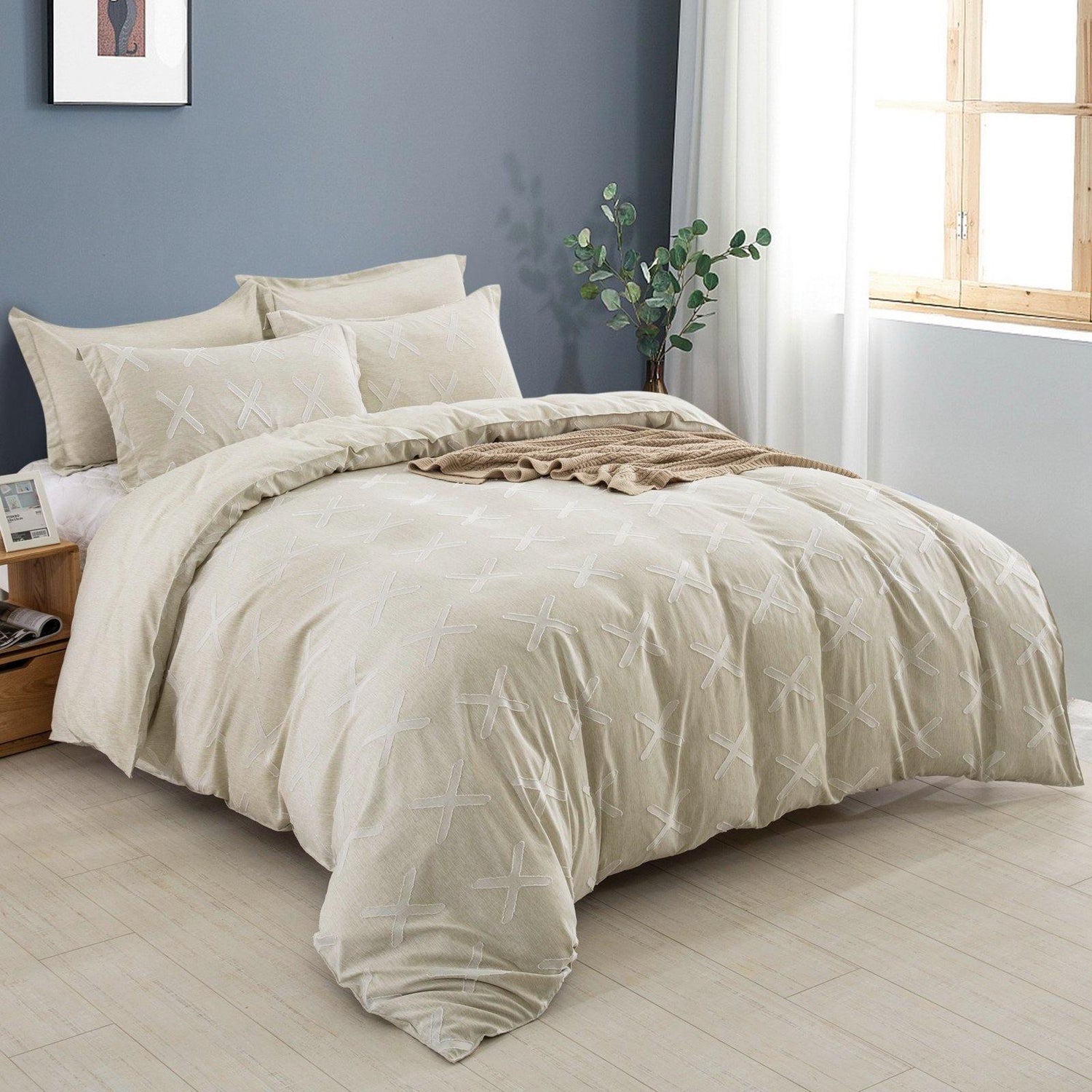 WONGS BEDDING Cream Color Duvet Cover Set - Wongs bedding