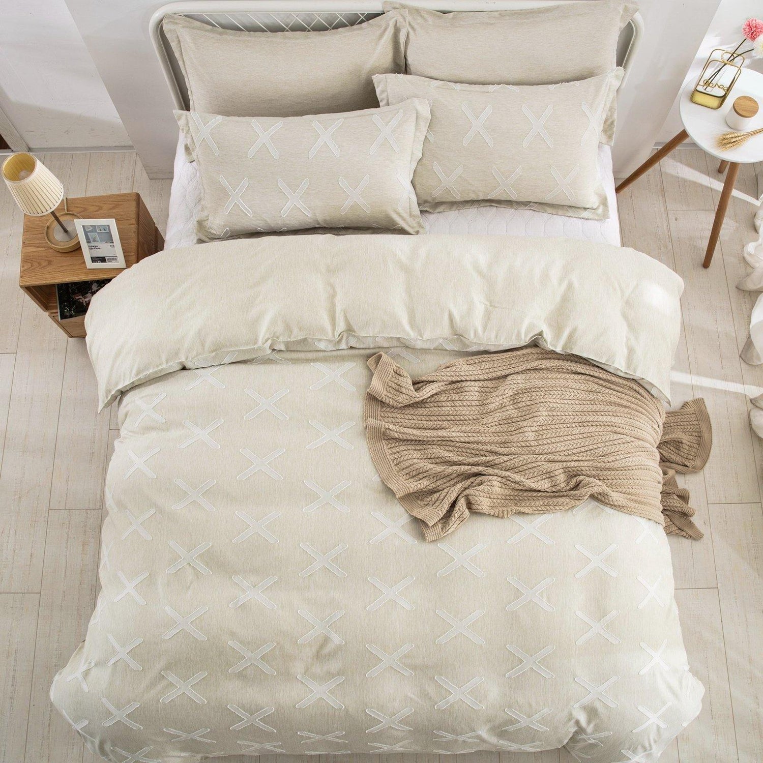 WONGS BEDDING Cream Color Duvet Cover Set - Wongs bedding