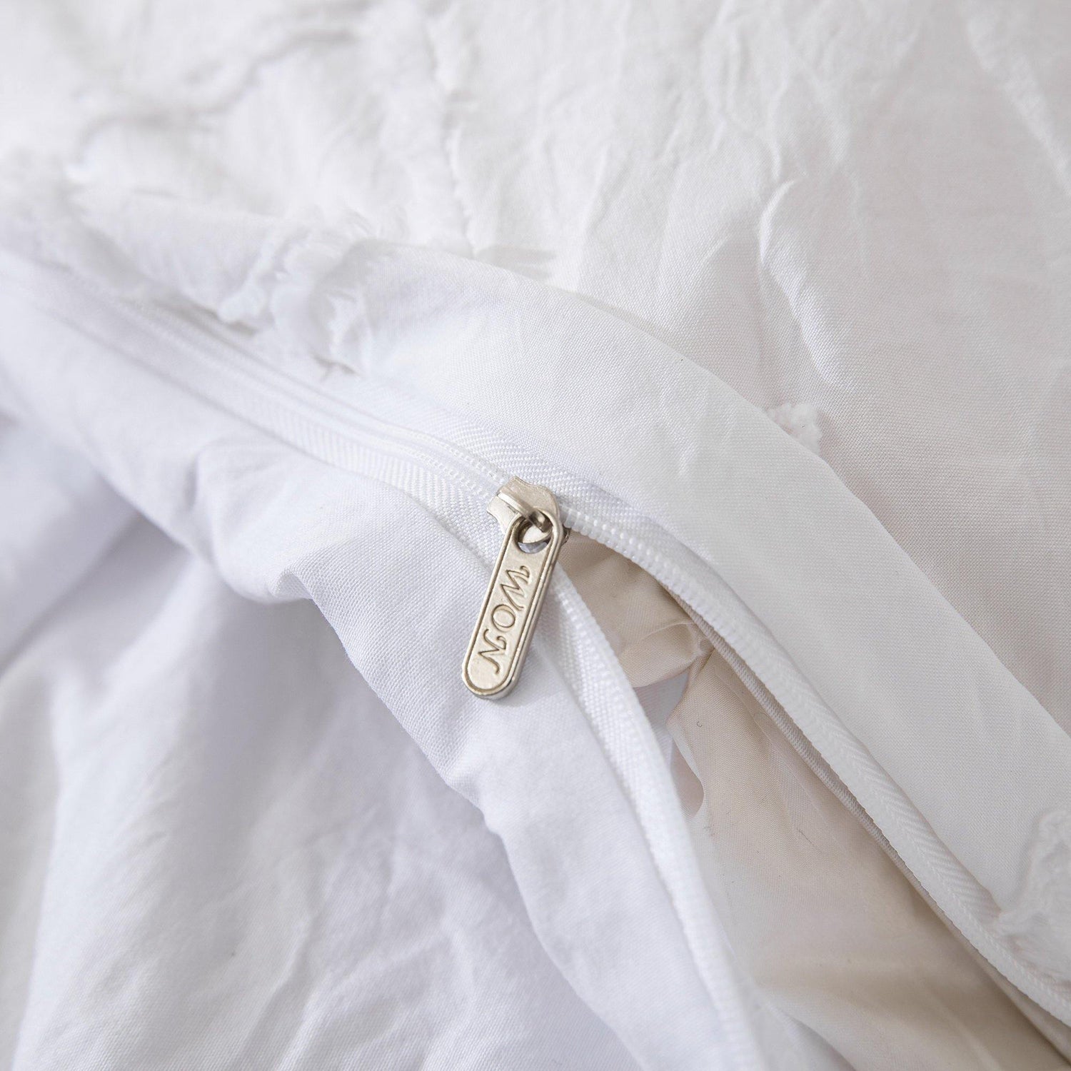 WONGS BEDDING Pure White Pattern Duvet Cover Pillowcase Set - Wongs bedding