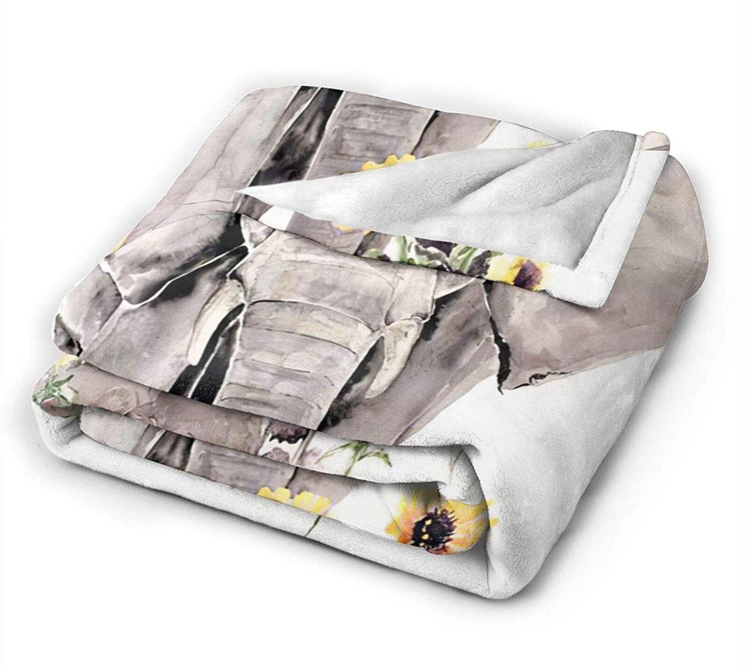WONGS BEDDING Elephant and flower wool blankets used in the bedroom and living room - Wongs bedding