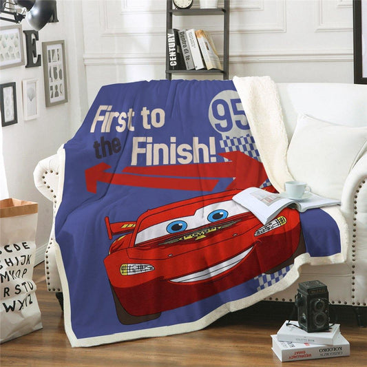 WONGS BEDDING Children's toy car fleece blanket bedroom living room decoration blanket - Wongs bedding