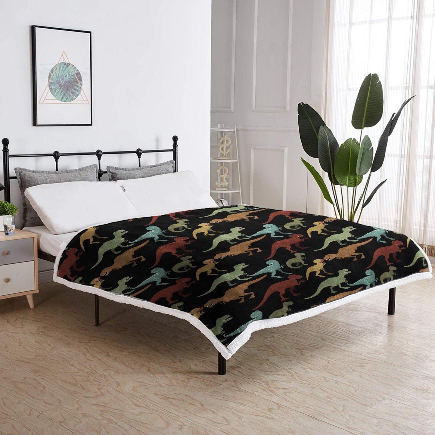 WONGS BEDDING Little dinosaur blanket bedroom living room decoration blanket - Wongs bedding