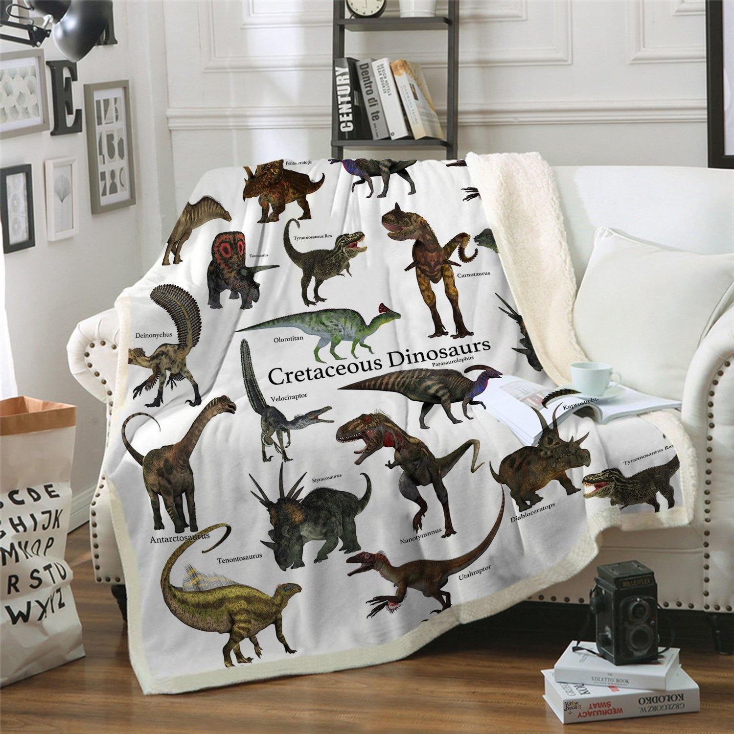 WONGS BEDDING Little dinosaur blanket bedroom living room decoration blanket - Wongs bedding