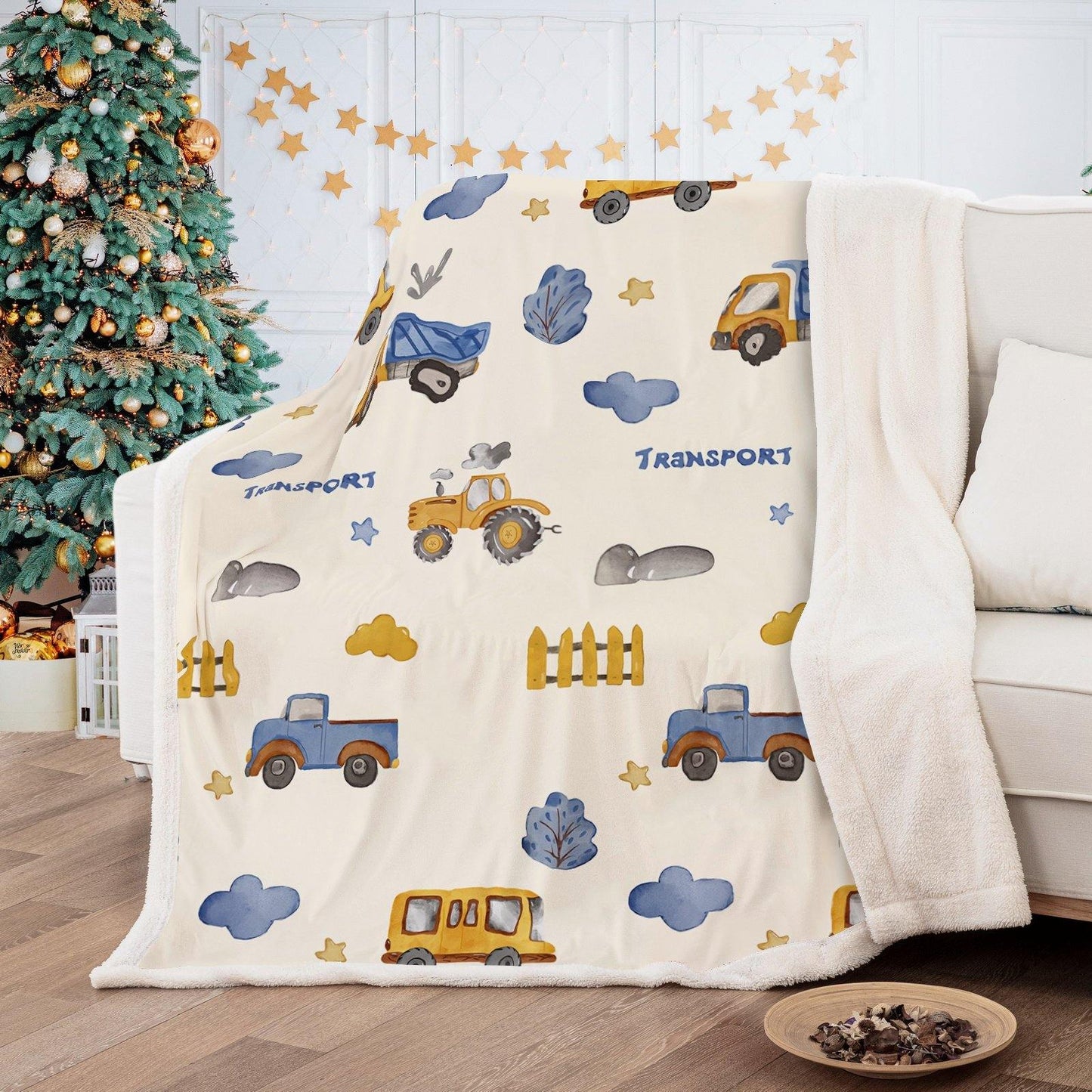 WONGS BEDDING Cartoon car blanket bedroom living room decoration blanket - Wongs bedding