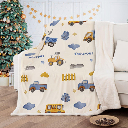 WONGS BEDDING Cartoon car blanket bedroom living room decoration blanket - Wongs bedding