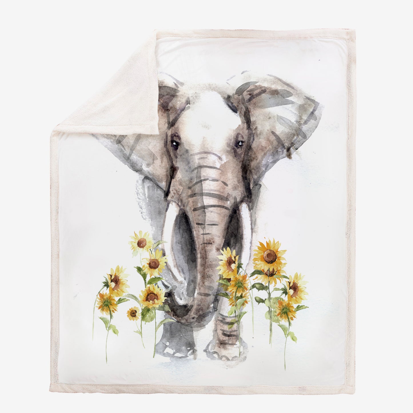 WONGS BEDDING Elephant and flower wool blankets