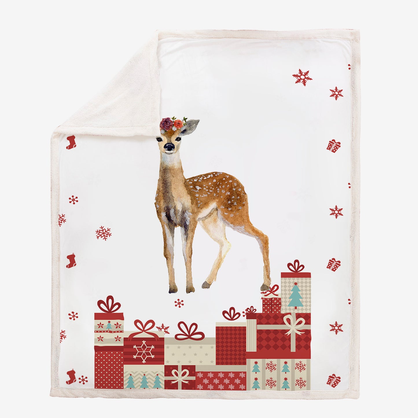 WONGS BEDDING Christmas sika deer blanket