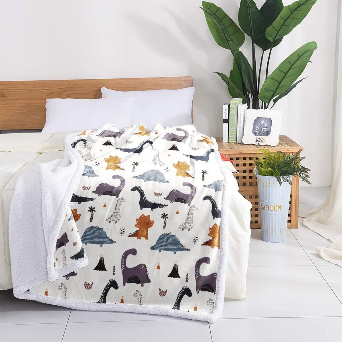 WONGS BEDDING Cute Little Dinosaur Blanket - Wongs bedding