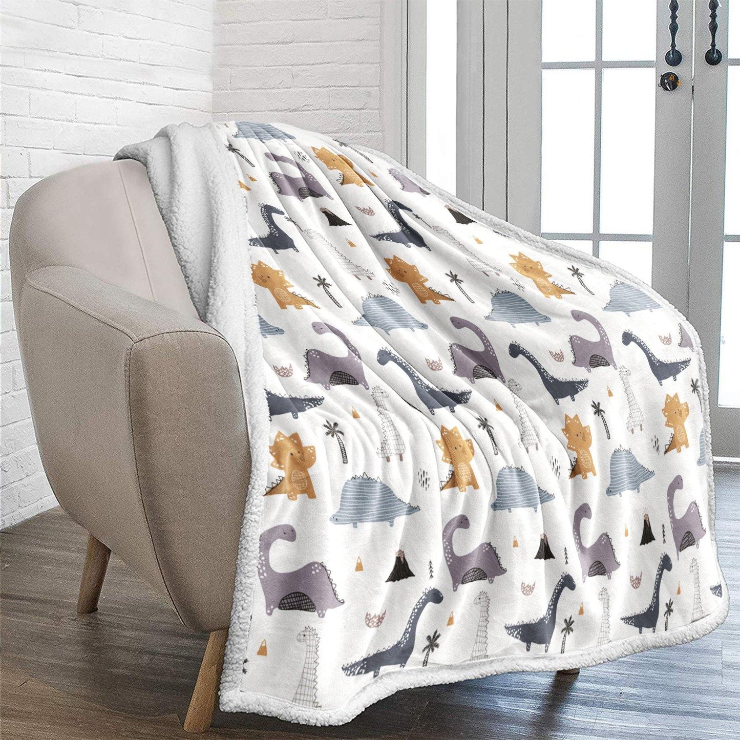 WONGS BEDDING Cute Little Dinosaur Blanket - Wongs bedding