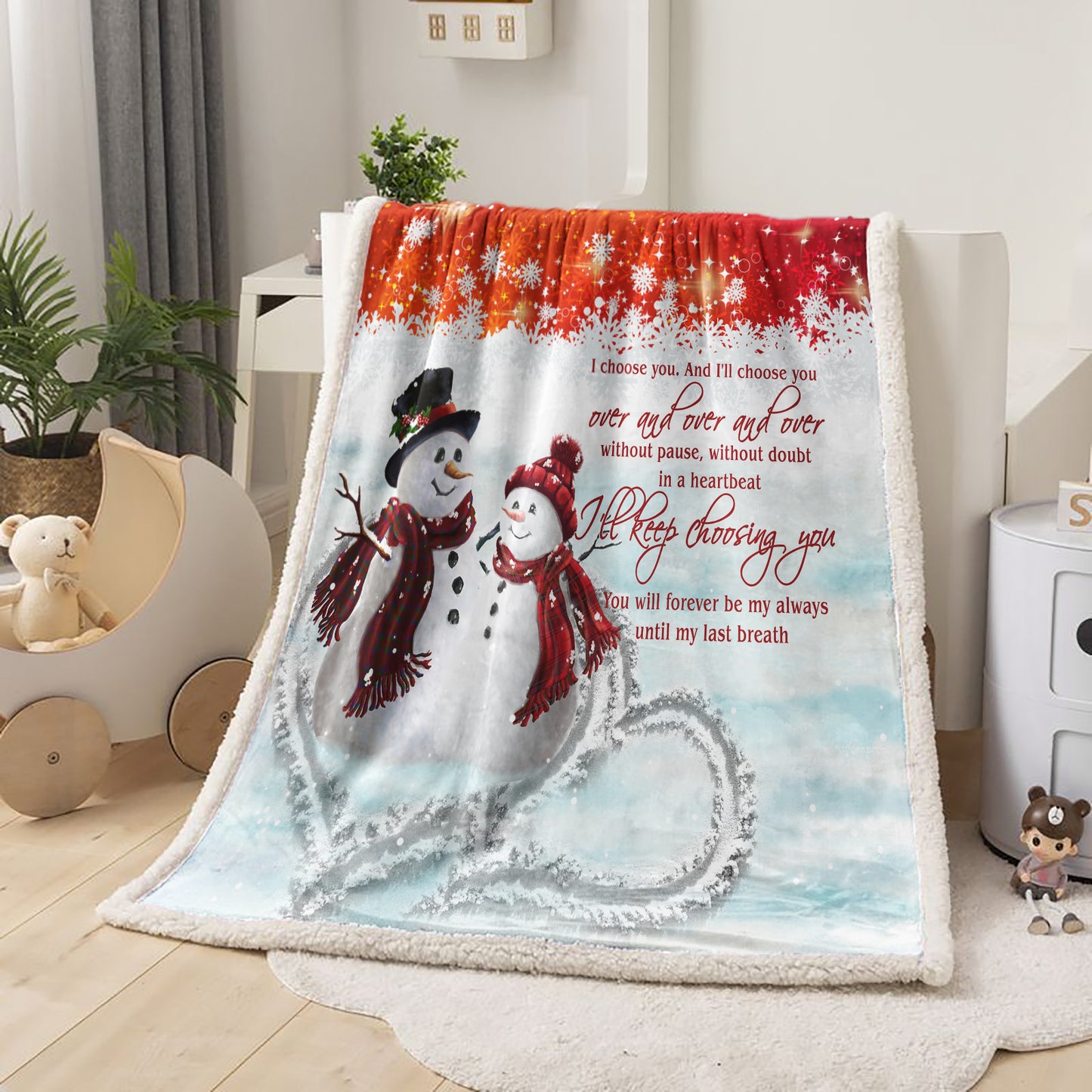 WONGS BEDDING Christmas Snowman Blanket