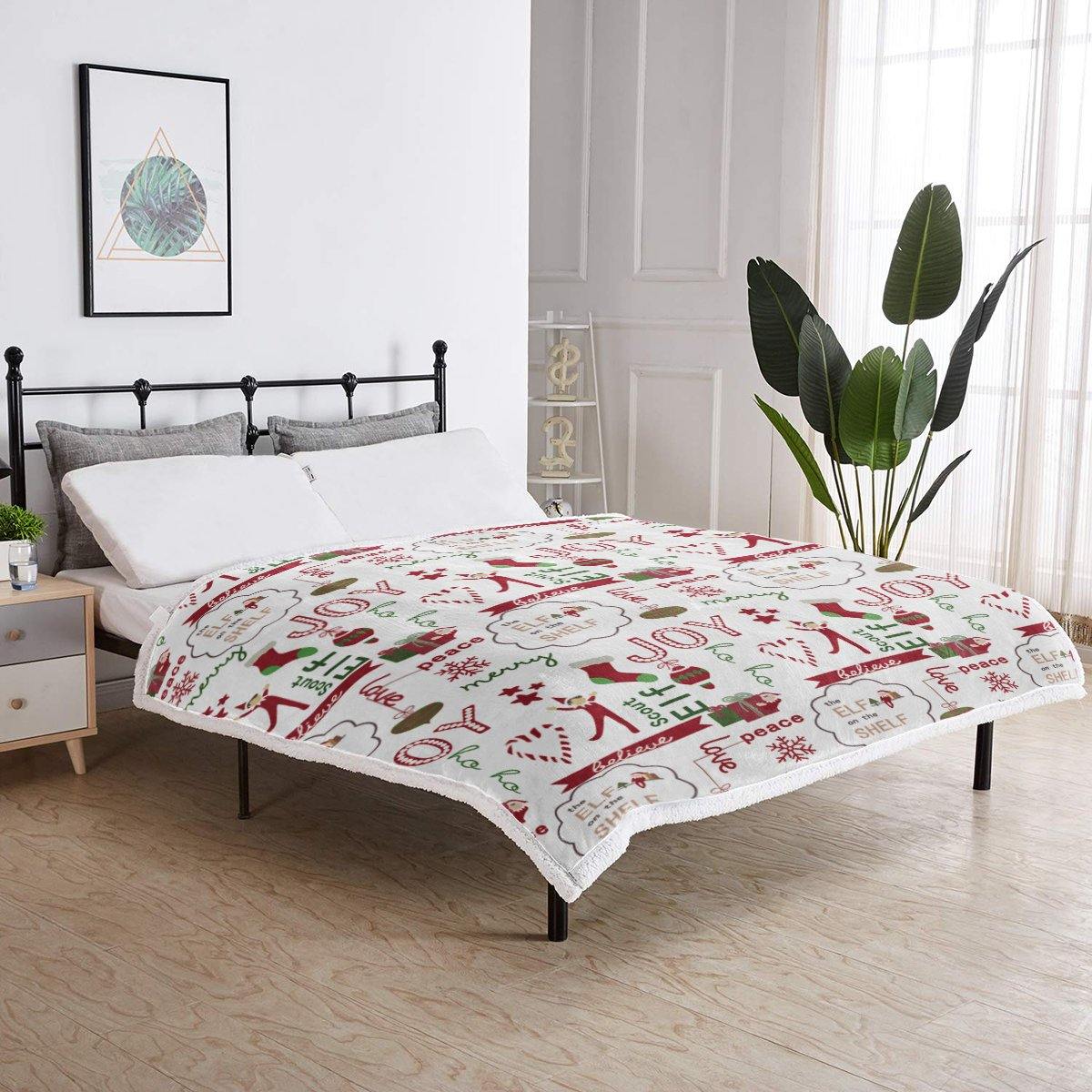 WONGS BEDDING Christmas Icon Elements Blanket - Wongs bedding
