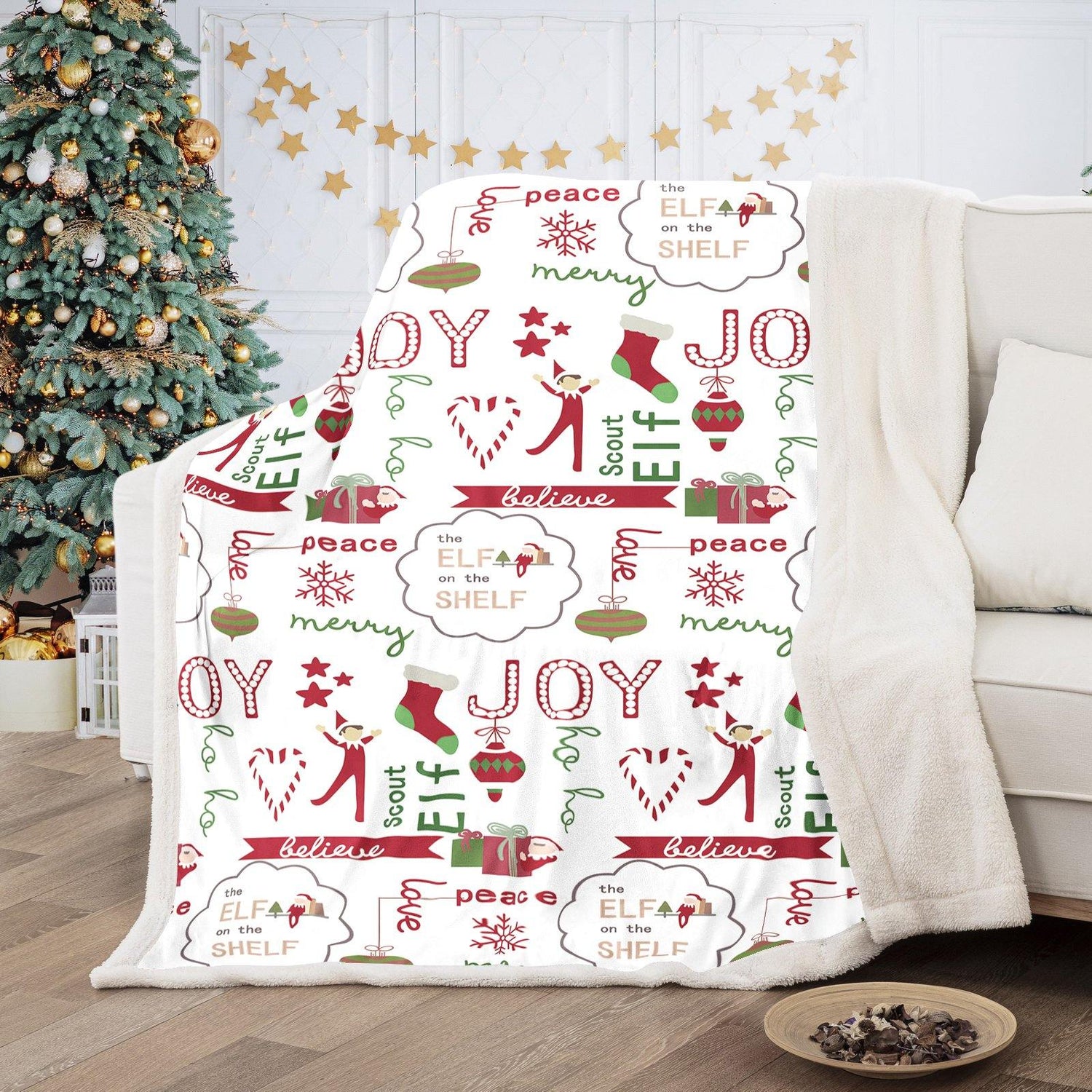 WONGS BEDDING Christmas Icon Elements Blanket - Wongs bedding