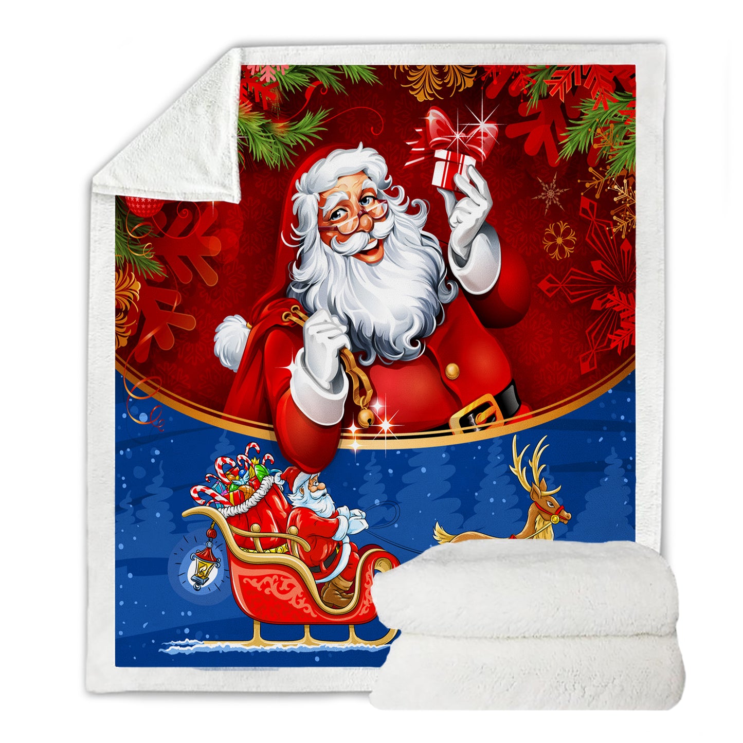 WONGS BEDDING Christmas Gift of Santa Blanket