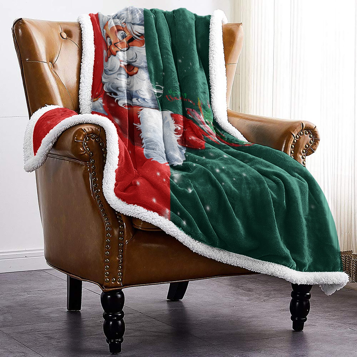 WONGS BEDDING Christmas Atmosphere Christmas Elements of Santa Blanket