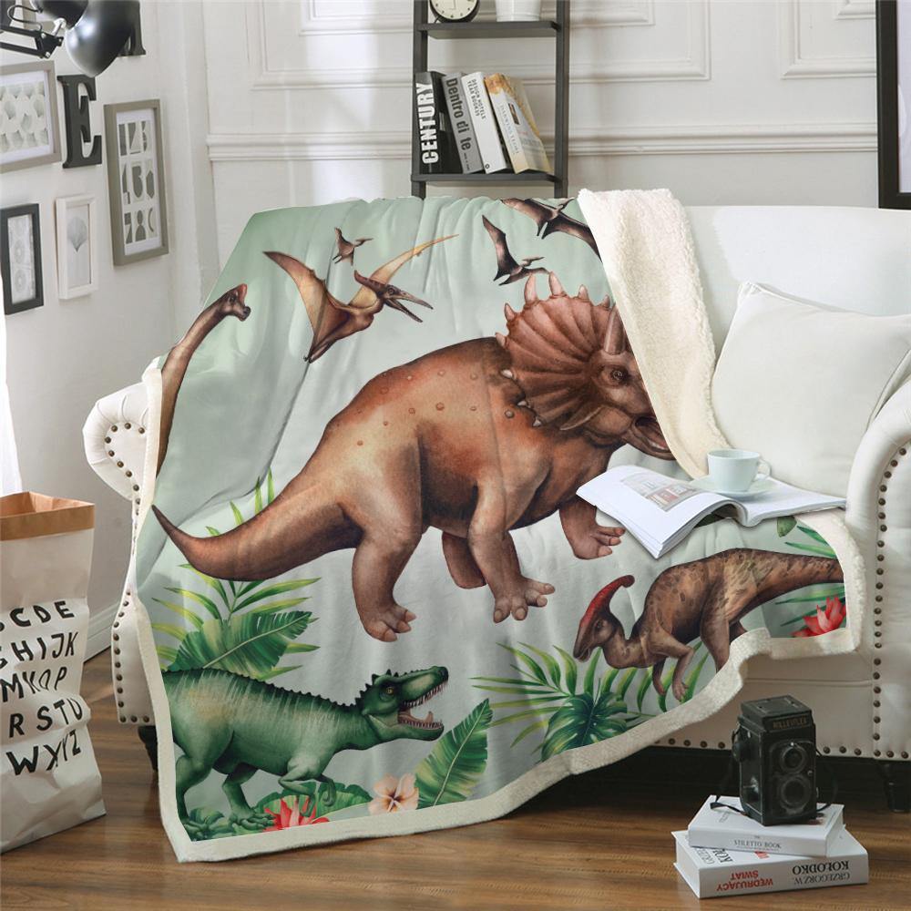 WONGS BEDDING Triceratops Dinosaur Blanket - Wongs bedding