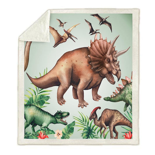 WONGS BEDDING Triceratops Dinosaur Blanket - Wongs bedding