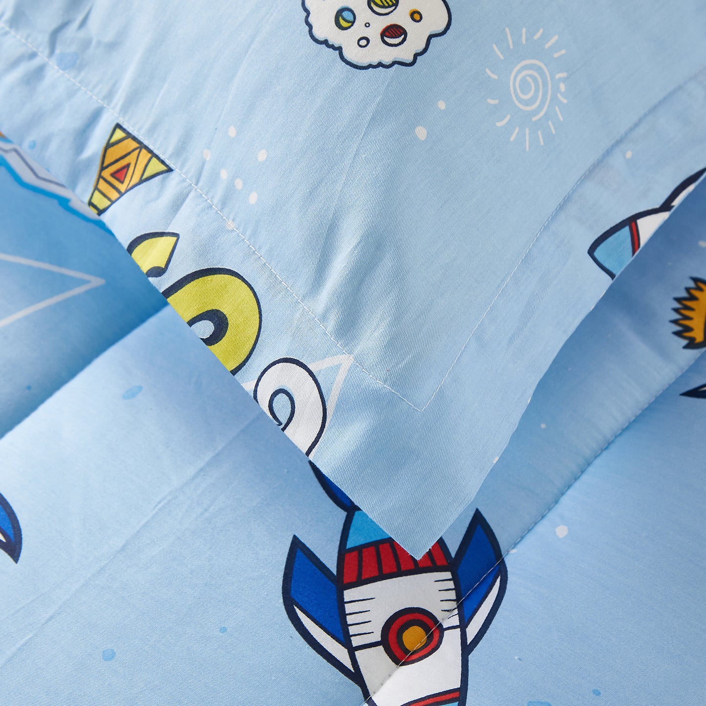 100% Cotton Children's Bedding Space Shuttle Rocket Design Comforter Set
