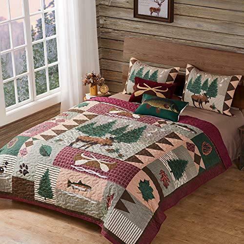 Wild Animal Pattern 3 Pieces Quilt Set with 2 Pillowcases
